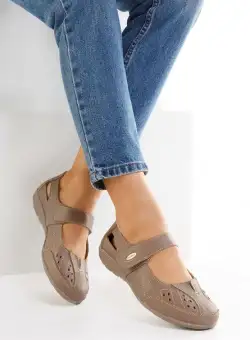 Balerini piele kaki Milsa