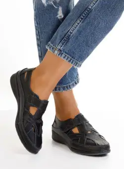 Balerini piele negri Casima