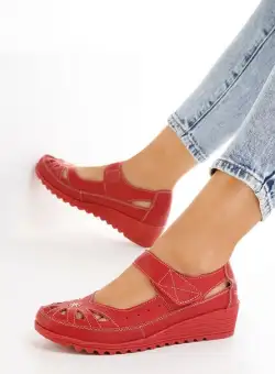 Balerini piele rosii Cassina