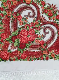 Batic etno mare alb Bujori 2