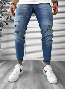 Blugi barbati conici albastri 12502 G4-3