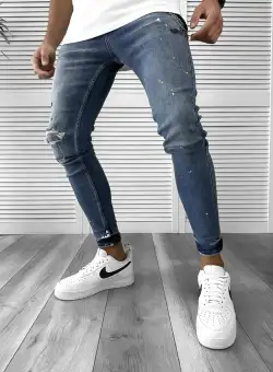 Blugi barbati conici albastri 8242 H1-6