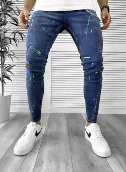 Blugi barbati conici albastri 974 G1-2