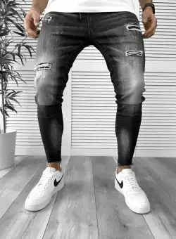 Blugi barbati conici negri 5806 F4