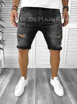 Blugi barbati scurti conici negri B8865 B12-4