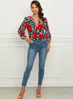 Blugi Otilia albastri simpli