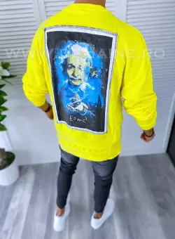 Bluza barbati galbena cu imprimeu pe spate K313 P18-6.2