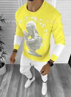 Bluza barbati galbena vatuita slim fit K411 V6