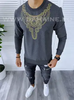 Bluza barbati gri slim fit 2557 i8-1*