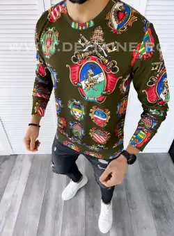 Bluza barbati kaki slim fit din silon B7661 i1-2.3