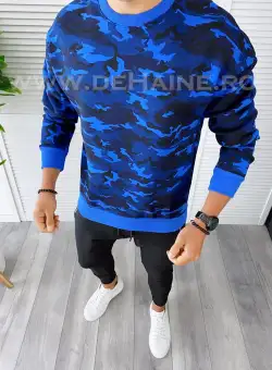 Bluza barbati oversize camuflaj albastra K347 P19-5.2
