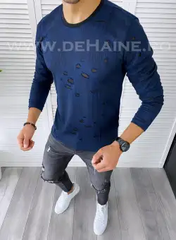 Bluza barbati slim fit bleumarin B7069 D5-4.3