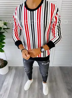 Bluza barbati slim fit in dungi K352 20-5