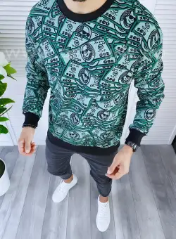 Bluza barbati verde slim fit K370 D5-5