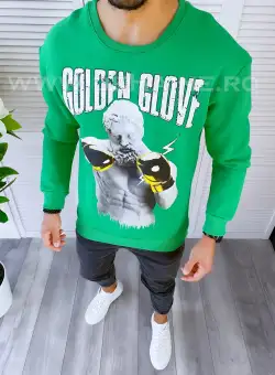 Bluza barbati verde slim fit K409 17-1