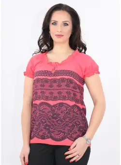 Bluza corai cu print floral