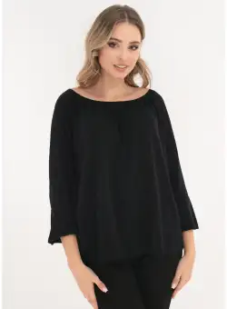 Bluza eleganta neagra cu glitter discret