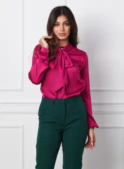 Bluza MBG fucsia cu funda la guler