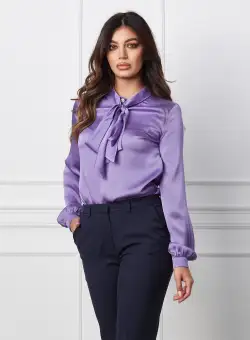 Bluza MBG lila cu funda la guler