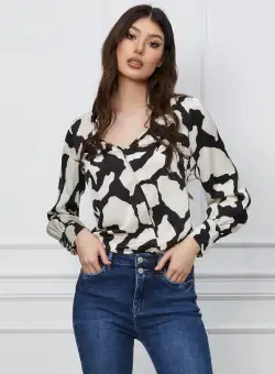 Bluza MBG neagra cu imprimeuri albe