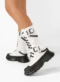 Bocanci inalti de dama Irabel albi