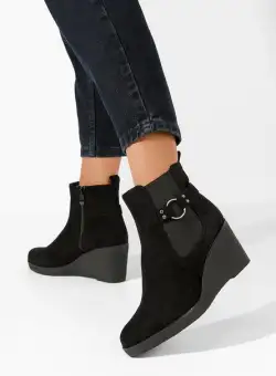 Botine cu platforma Larimar negre