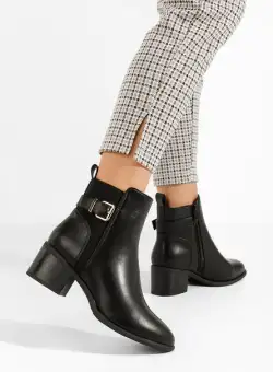 Botine cu toc gros Artistry negre