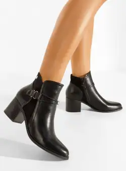 Botine cu toc gros Zubia negre