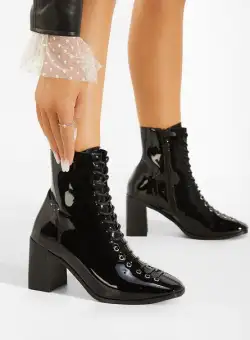 Botine cu toc negre Semeda