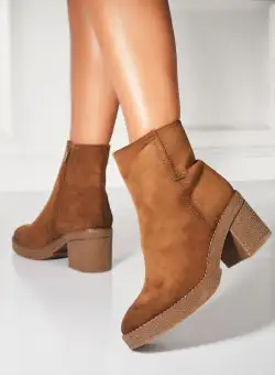 Botine dama Imblanite Kaki din Piele Ecologica Intoarsa Mayar