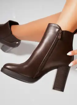 Botine dama Imblanite Maro din Piele Ecologica Kenzle