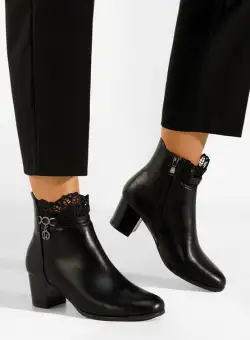 Botine elegante negre Cernia