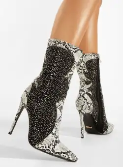 Botine elegante negre Flashy