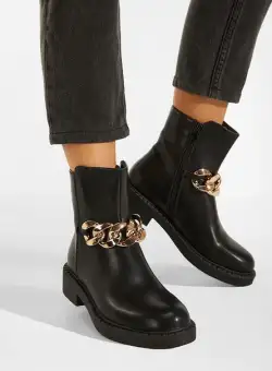 Botine elegante negre Trapana