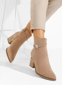 Botine elegante Orenda kaki