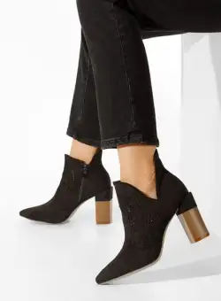 Botine perforate Olvera negre