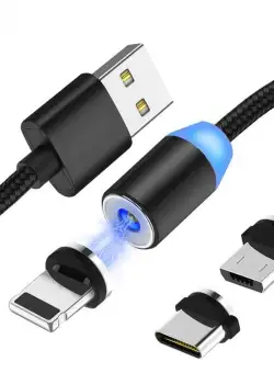 Cablu de date si incarcare 3 in 1 pentru iPhone si Samsung MicroUSB / Lightning / Type-C CU7