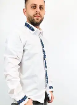 Camasa alba traditionala brodata - Model I