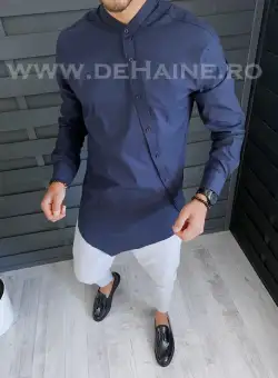 Camasa barbati asimetrica bleumarin slim fit B1310 O4-5.1