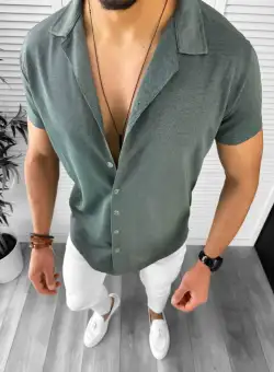 Camasa barbati casual verde 12508