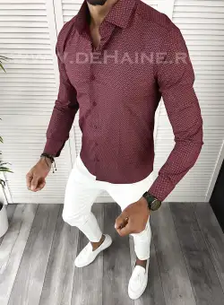Camasa barbati grena slim fit B6402 W7-4