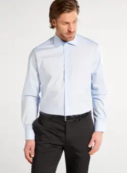 Camasa bleu, modern fit, pentru barbati, 100% bumbac, maneca lunga, model 1100 10 X177 Eterna