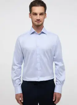 Camasa bleu, modern fit, pentru barbati, 100% bumbac, maneca lunga, model 8175 12 X69K Eterna