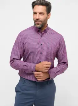 Camasa caro, modern fit, pentru barbati, 100% bumbac, maneca lunga, model 8913 58 X146 Eterna