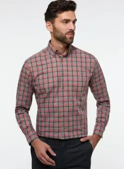 Camasa carouri, modern fit, pentru barbati, 100% bumbac, maneca lunga, model 8185 82 X18U Eterna