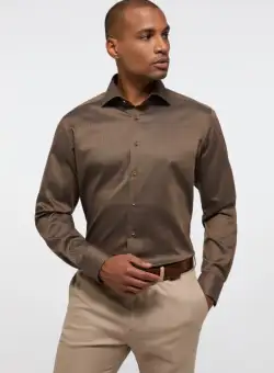 Camasa maro, modern fit, pentru barbati, 100% bumbac, maneca lunga, model 3324 27 X18K Eterna