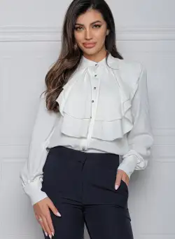 Camasa MBG alba cu volanase si nasturi
