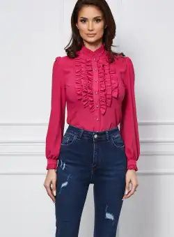 Camasa MBG fucsia cu volanase la bust