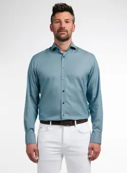 Camasa turquaz, modern fit, pentru barbati, 100% bumbac, maneca lunga, model 8117 67 X17V Eterna