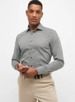 Camasa verde, slim fit, pentru barbati, 100% bumbac, maneca lunga, model 4002 48 F170 72 Eterna